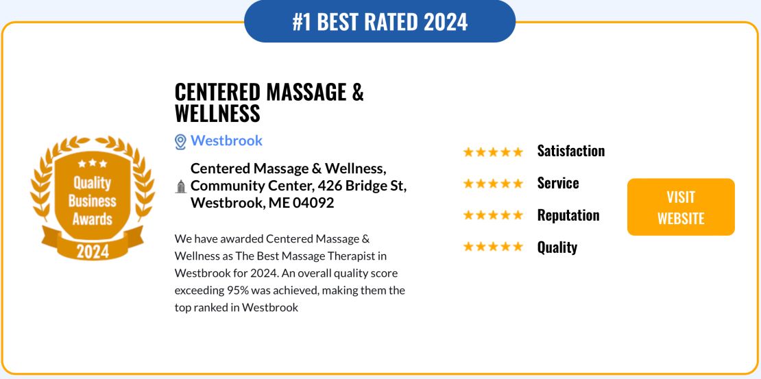 Best massage therapist Westbrook award 2024